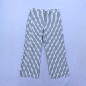 New York and Company White Black Vertical Stripe Cropped Capri Pants Size M